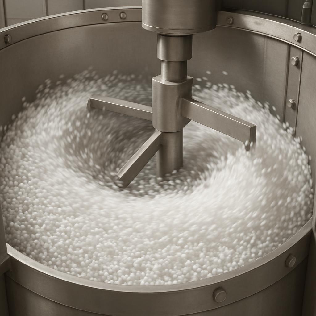 El molde de registro de lote contiene una gran cantidad de billetes de banco blanco en un proceso industrial de fundición.